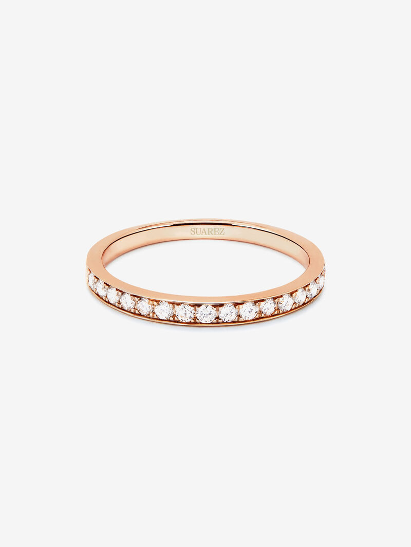 Half ring in 18K rose gold with 16 brilliant-cut diamonds with a total of 0.25 cts image number 2