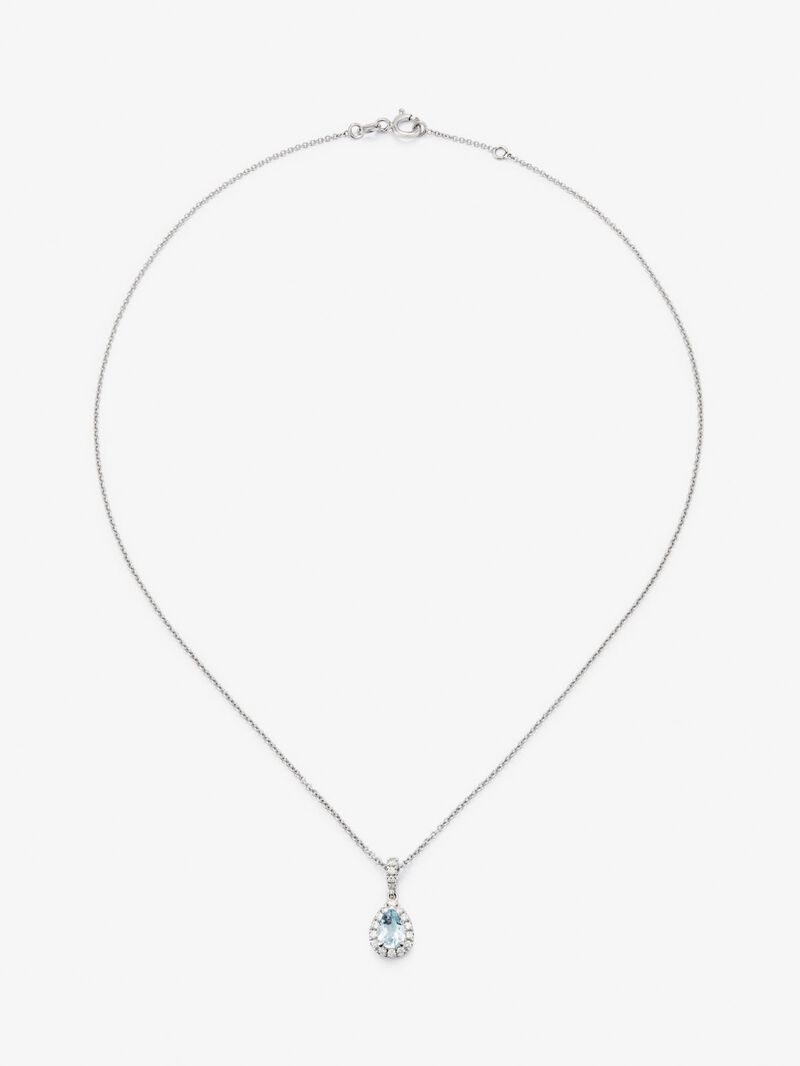 18K white gold pendant chain with topaz image number 0