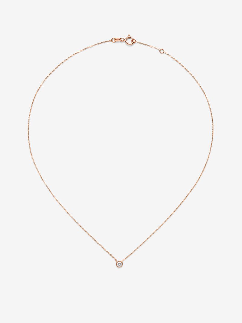 18K rose gold pendant with 0.15 ct brilliant cut diamond image number 0