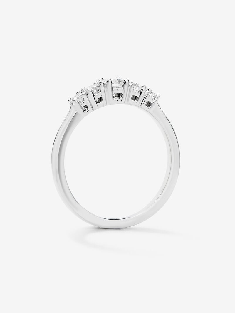 18K White Gold Cinquillo Ring with 0.77 CTS diamonds image number 4