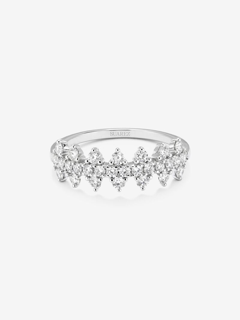 18K white gold ring with 28 brilliant-cut diamonds with a total of 0.59 cts image number 1