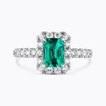 White gold ring with diamonds and 1,18 carats emerald, SO21054-E/A042