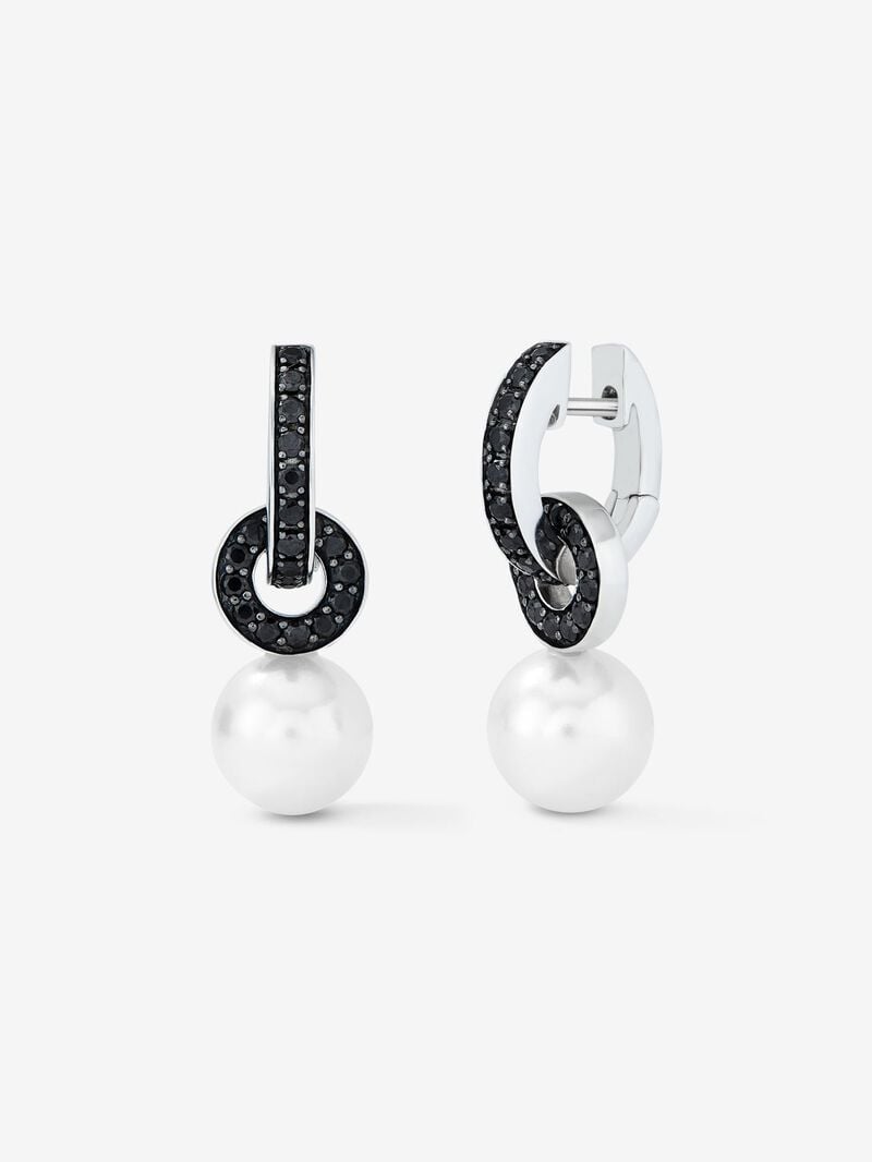 925 silver ring slope combined with 8.5 mm and spinel pearl image number 0