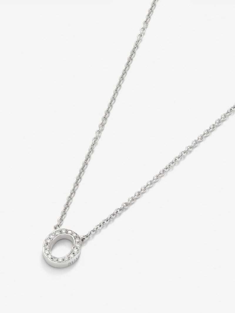 18K white gold pendant with letters and brilliant-cut white diamonds image number 2