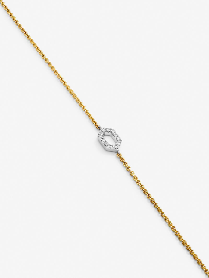 18K white and yellow gold bracelet with white 0.03 cts bright diamonds image number 2