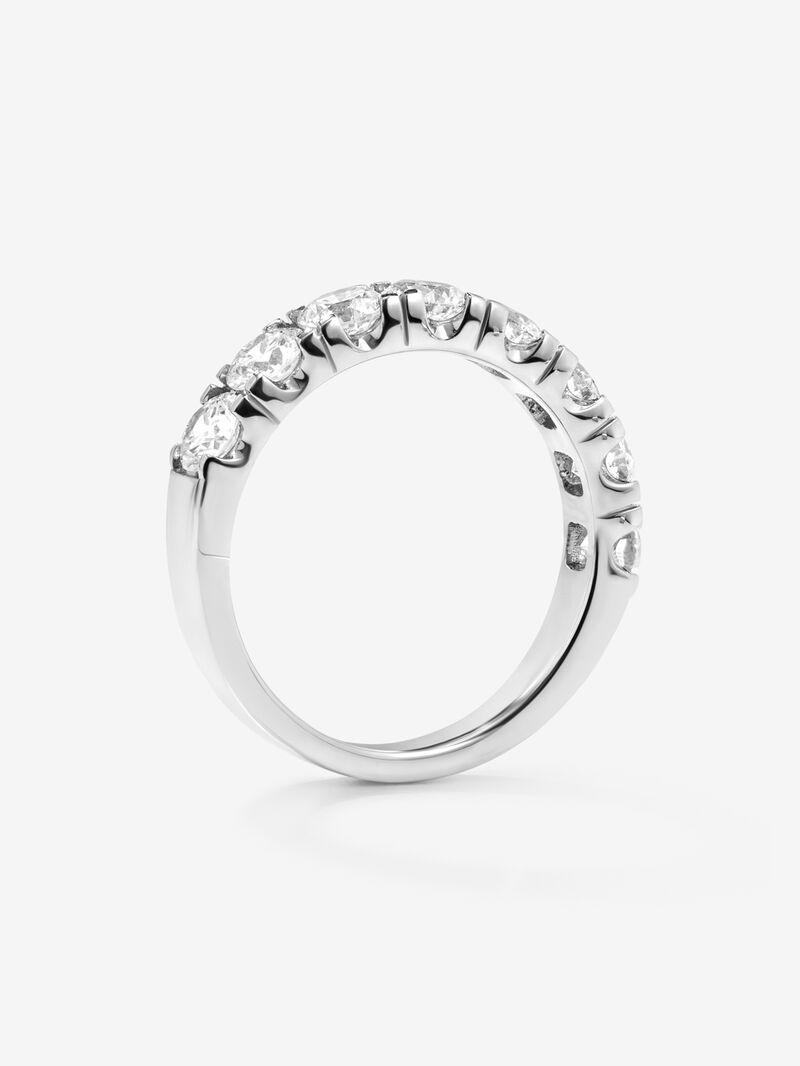 Half ring in 18K white gold with 8 brilliant-cut diamonds with a total of 1.6 cts image number 2