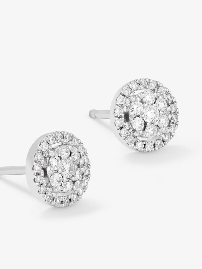 18K white gold earrings with diamonds image number 2