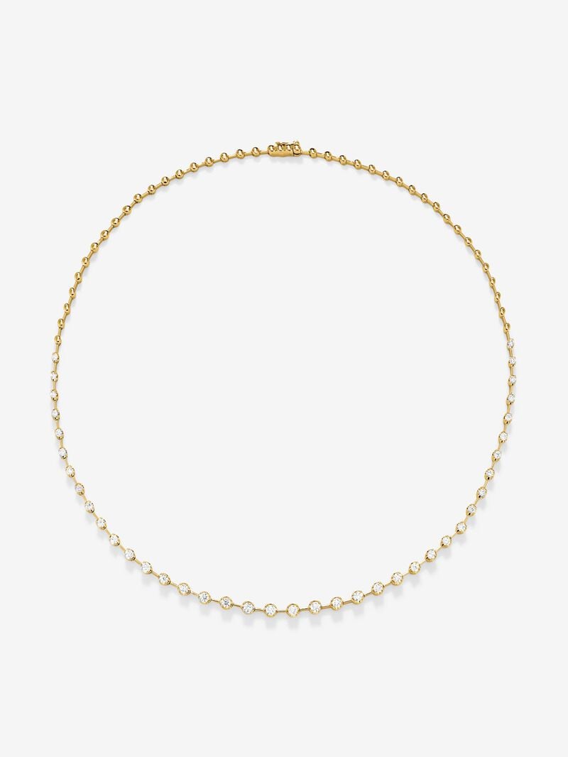 18K yellow gold necklace with 39 brilliant-cut diamonds with a total of 2 cts image number 0