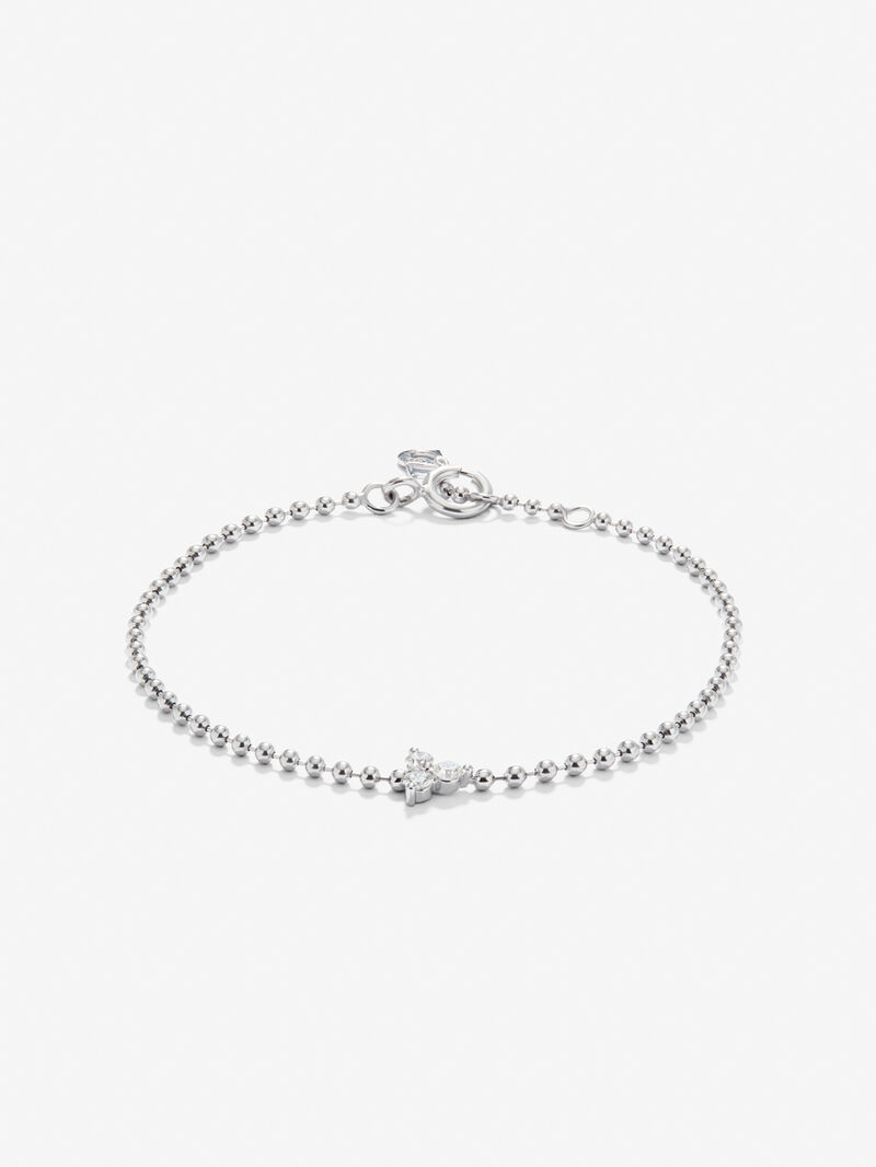 18K white gold bracelet with white diamonds in 0.18 cts image number 0