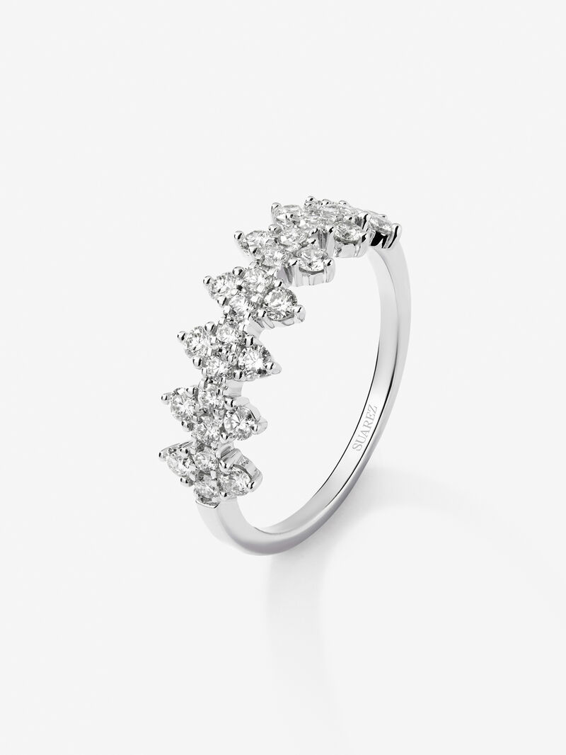 18K white gold ring with 28 brilliant-cut diamonds with a total of 0.59 cts image number 0