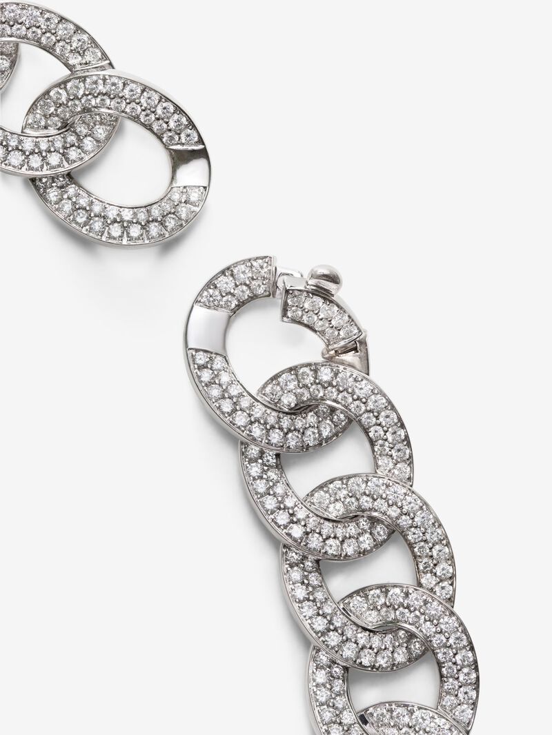 Bearded link necklace in 18K white gold and brilliant-cut diamonds with a total of 33.44 cts image number 4
