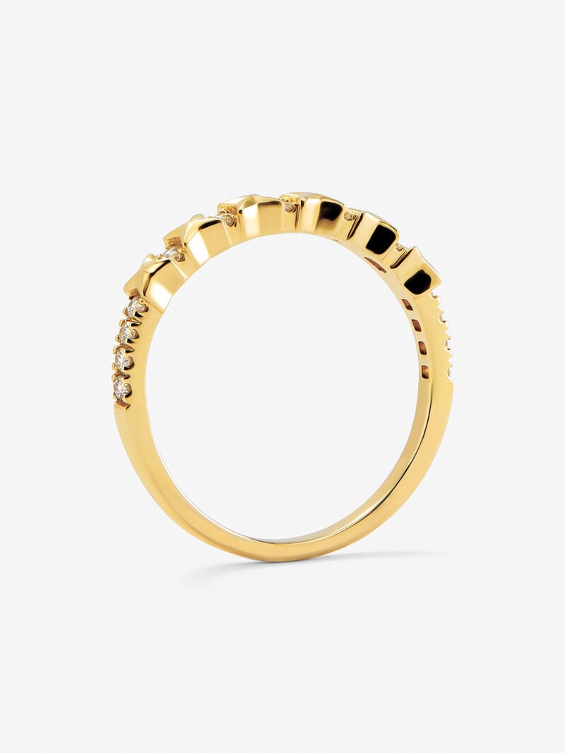 18K yellow gold ring with 13 brilliant-cut diamonds with a total of 0.16 cts image number 4