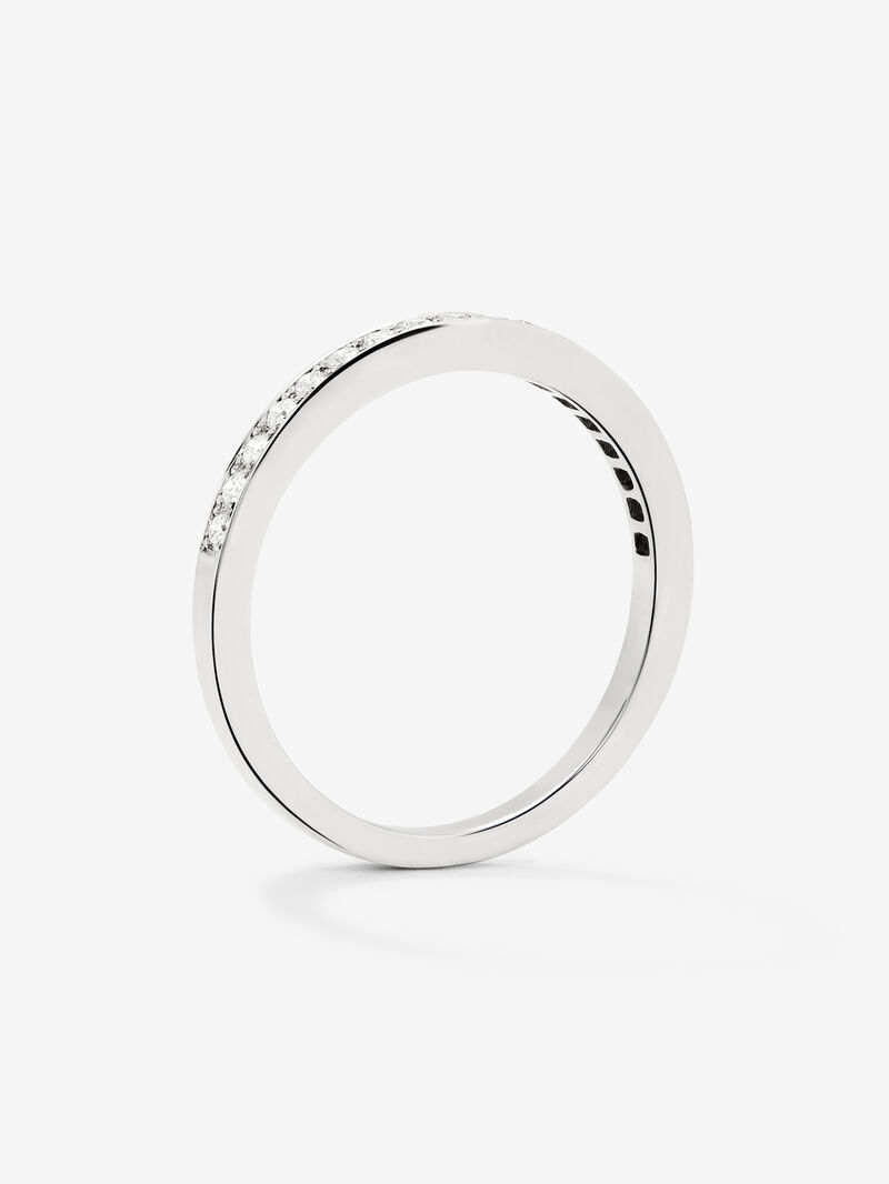 Half ring in 18K white gold with 18 brilliant-cut diamonds with a total of 0.17 cts image number 4