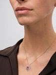Colgante corazón de oro rosa y oro blanco de 18kt con diamantes y zafiros rosas, PT22038-OROBDZR