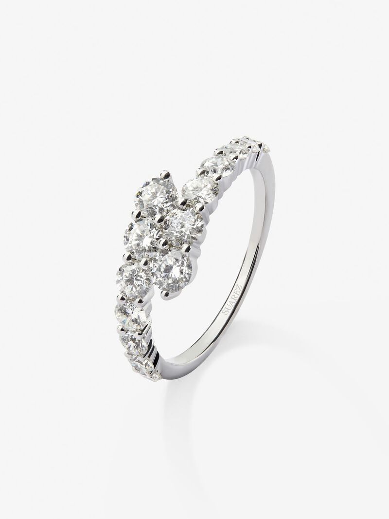 You and I of 18K White Gold with White Diamonds in Bright Size of 1.15 CTS image number 0
