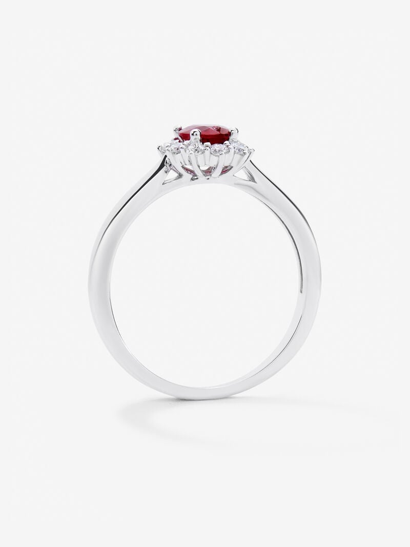 18K White Gold Ring with 0.25 cts oval blub and white diamonds of 0.12 cts image number 4
