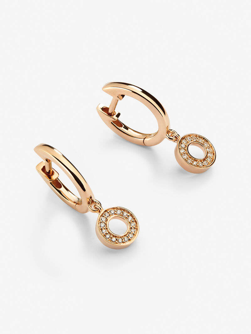 18kt rose gold earrings with diamonds image number 4
