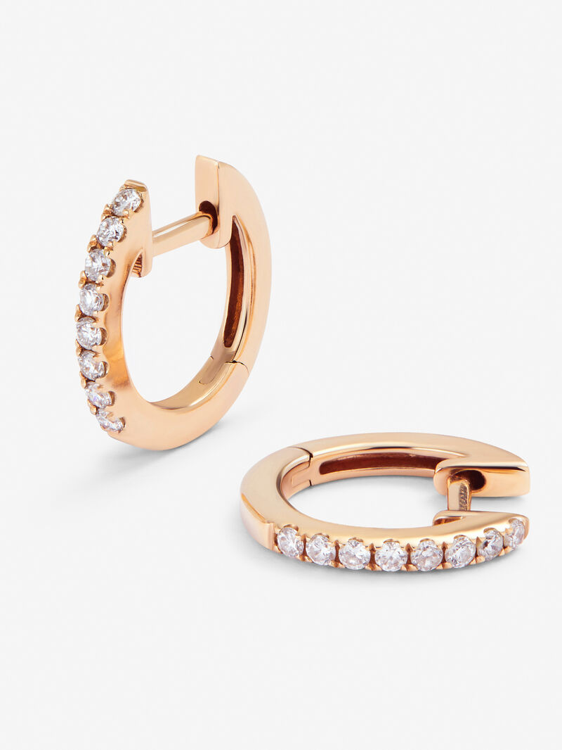 18kt rose gold earrings with diamonds image number 2