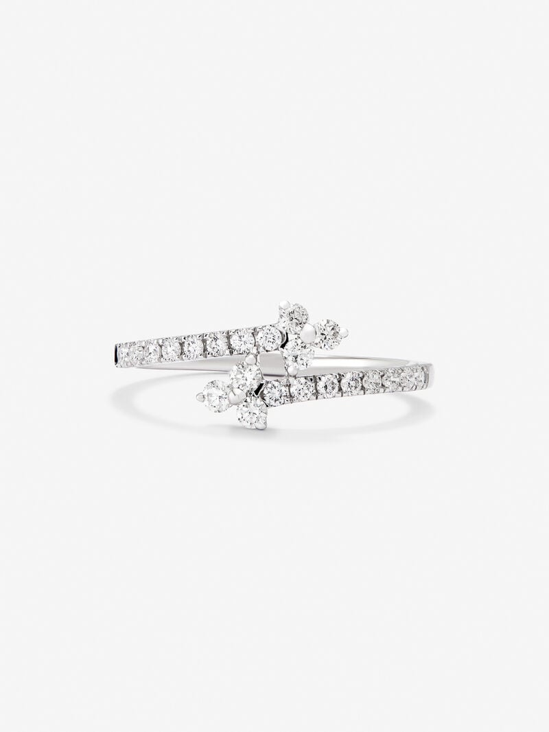 You and me ring in 18K white gold with 22 brilliant-cut diamonds with a total of 0.17 cts image number 2