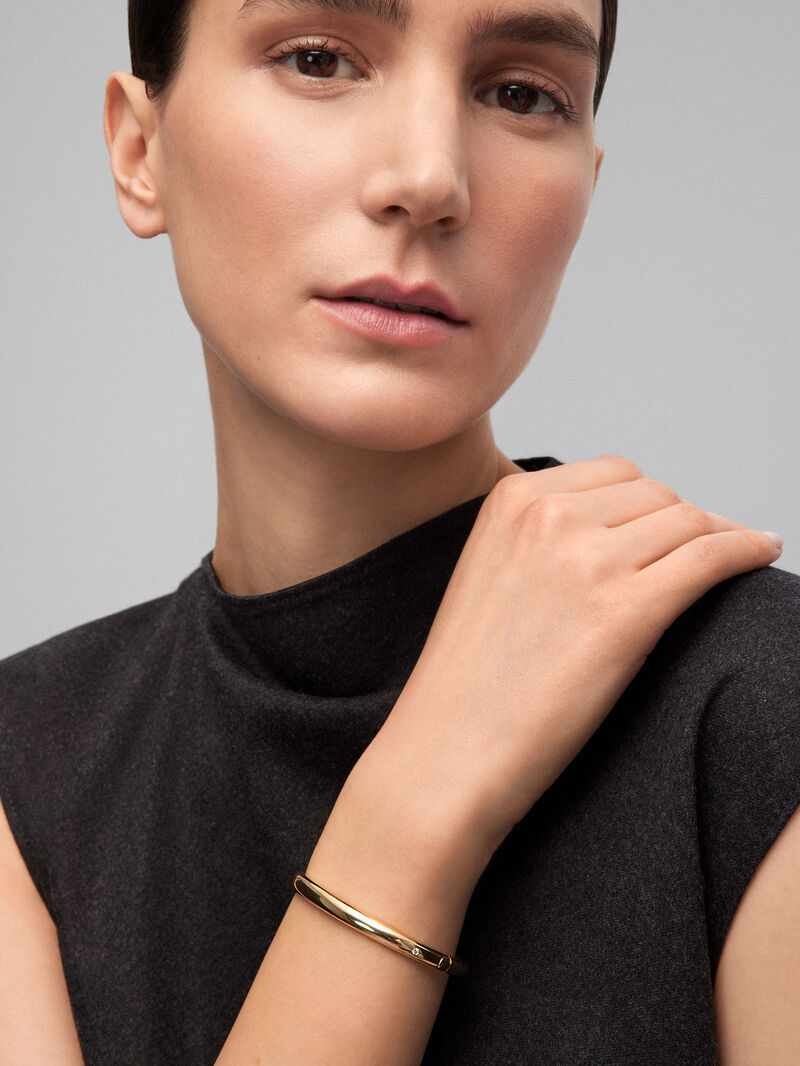 18K yellow gold bracelet with 0.02 ct brilliant cut diamond image number 1