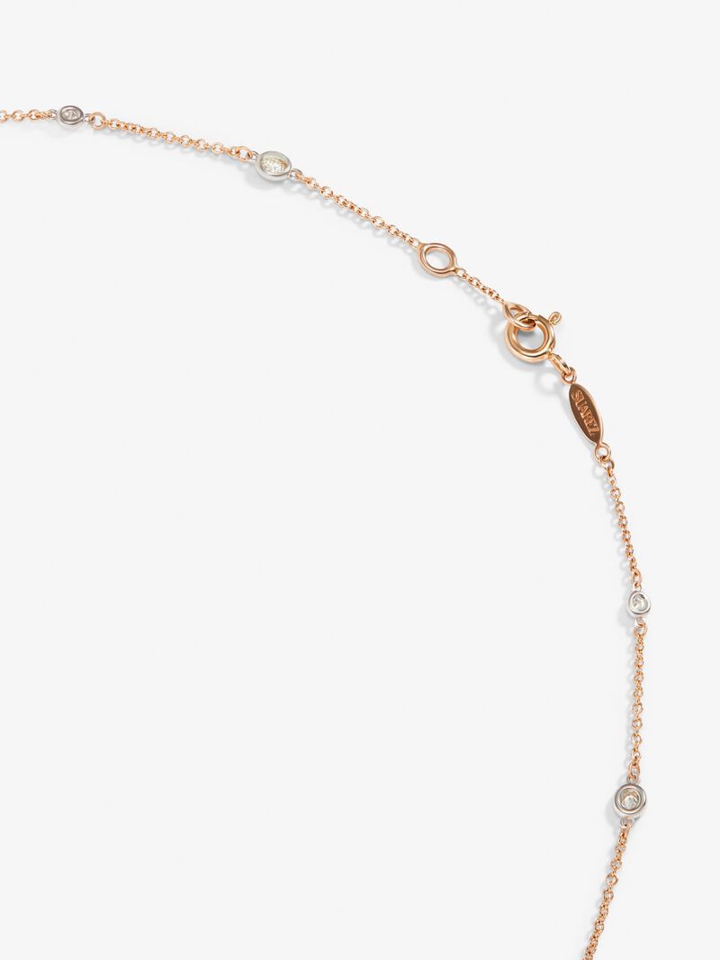 18K rose gold necklace with 12 brilliant-cut diamonds with a total of 0.38 cts image number 4