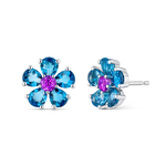 Utopian earrings 0,69 carats Swiss topazes and 3,62 carats purple amethyst, PE20077-AGSWAM_V