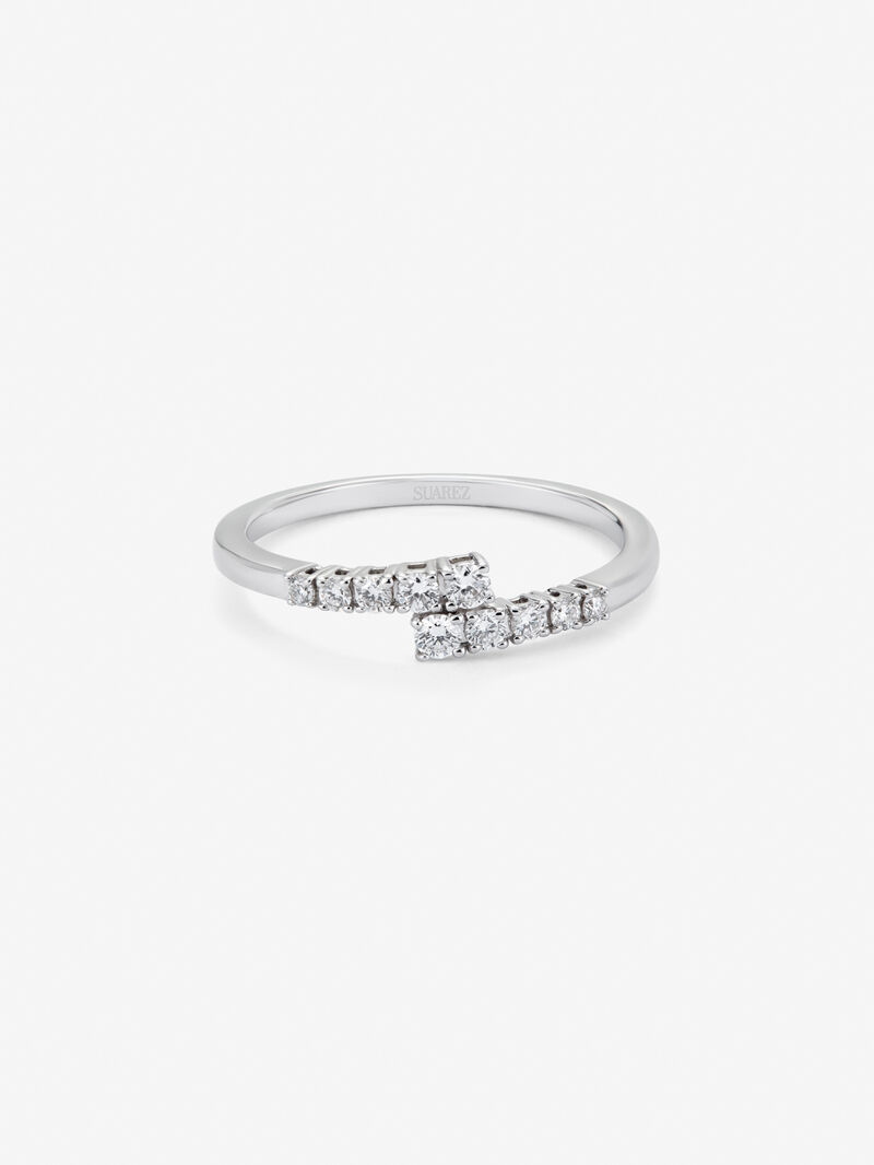 18K white gold ring with diamonds image number 2