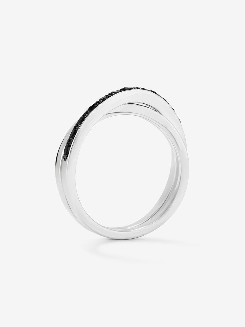 928 Silver Crossed Ring with Spinel Stones image number 3