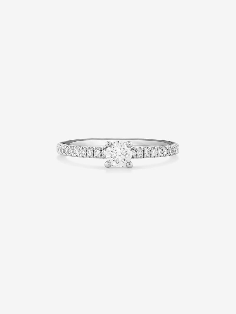 18K White Gold Commitment Ring with Diamonds image number 1