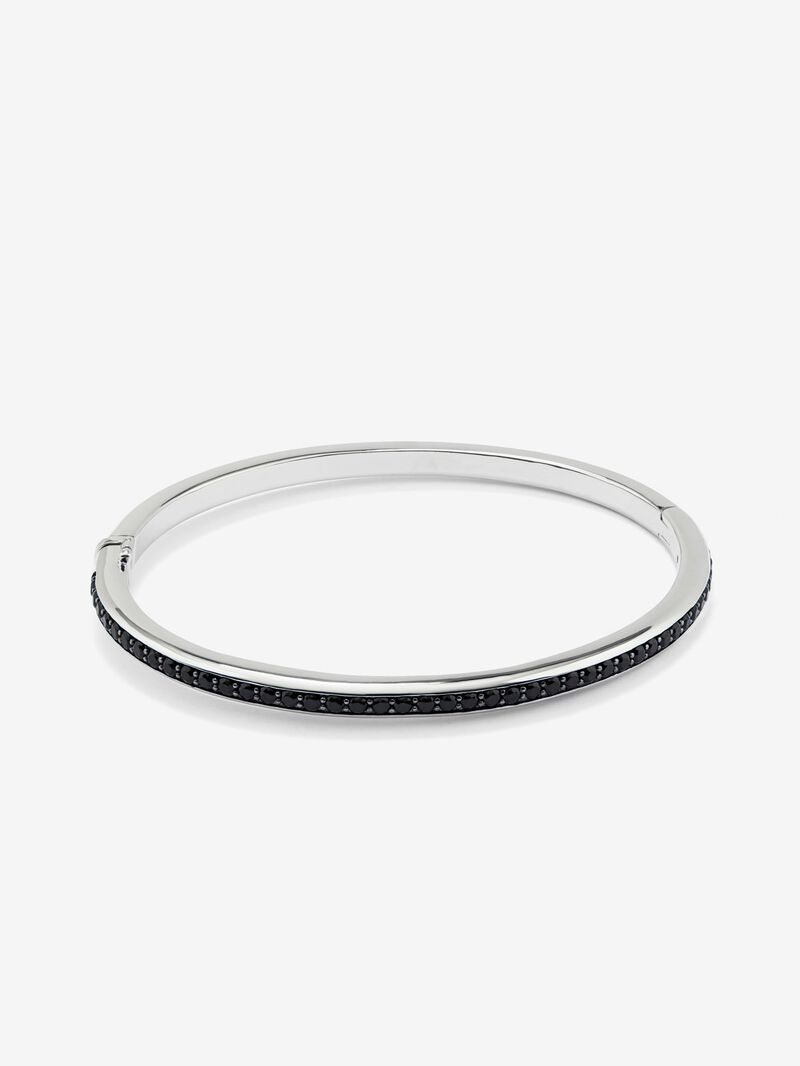 925 Silver rigid bracelet with spinels image number 0