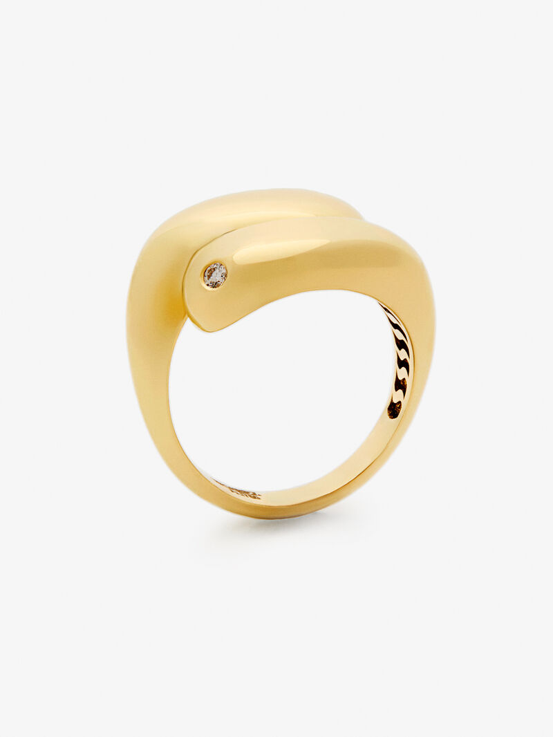 You and me ring in 18K yellow gold with 0.02 ct brilliant cut diamond image number 4