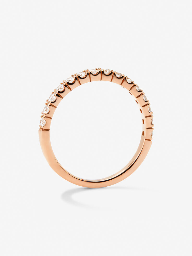 Half ring in 18K rose gold with 15 brilliant-cut diamonds with a total of 0.3 cts image number 4