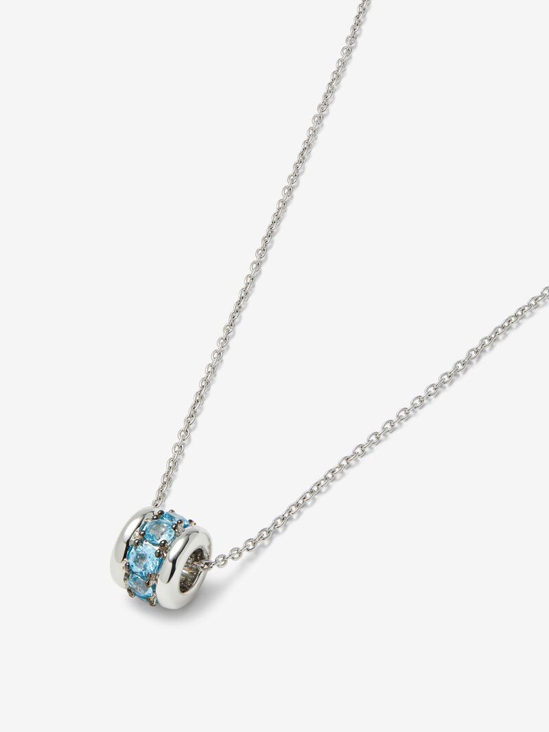 925 silver pendant with brilliant-cut Swiss blue topaz pave image number 2