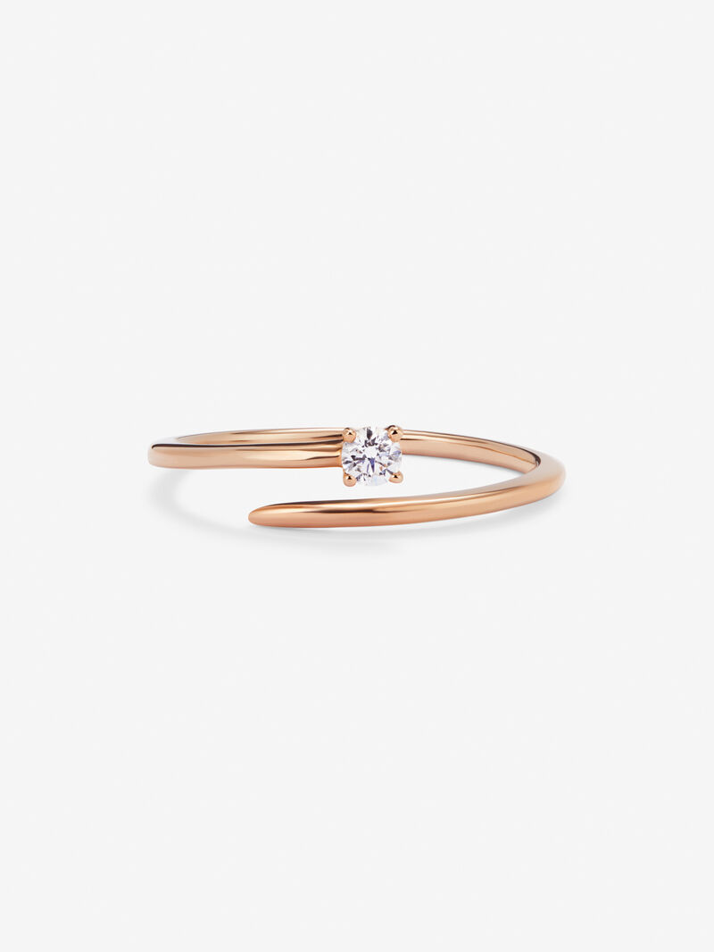 You and I 18k rose gold ring with white diamond in bright size image number 2