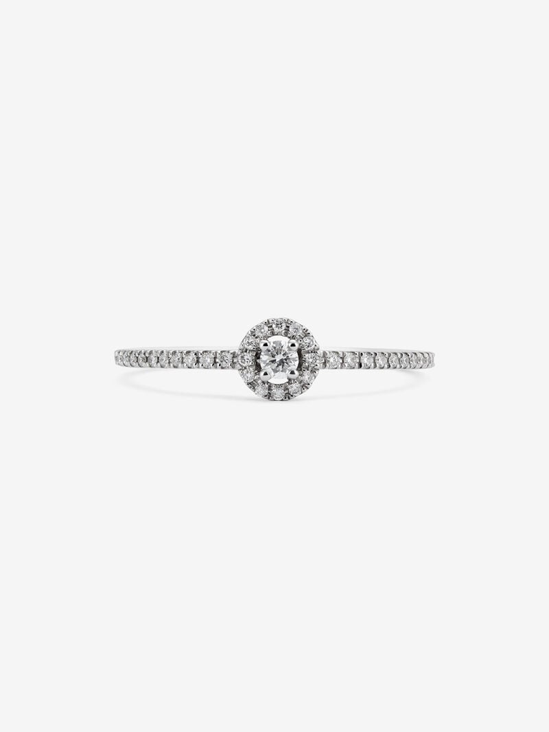 18K white gold ring with 39 brilliant-cut diamonds with a total of 0.16 cts image number 2