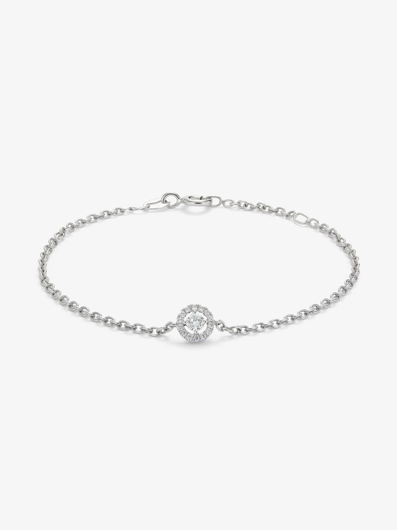 18K white gold bracelet with brilliant-cut diamonds with a total of 0.12 cts image number 0