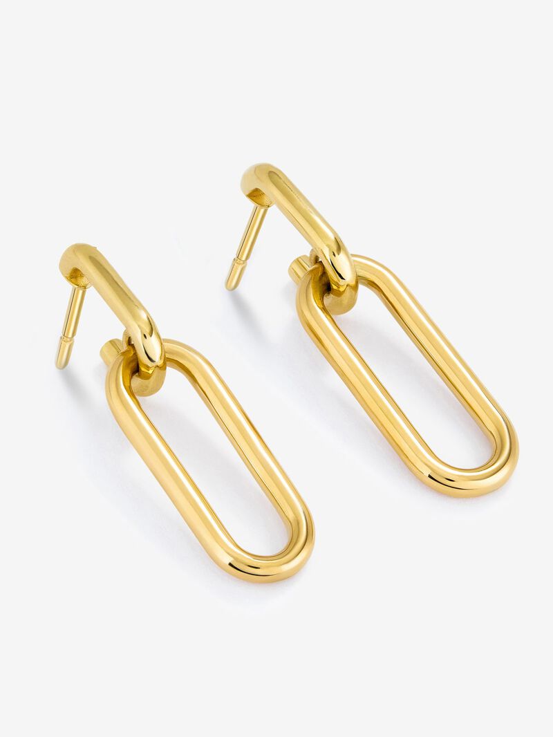 Medium-sized 18k yellow gold forza link earrings image number 2