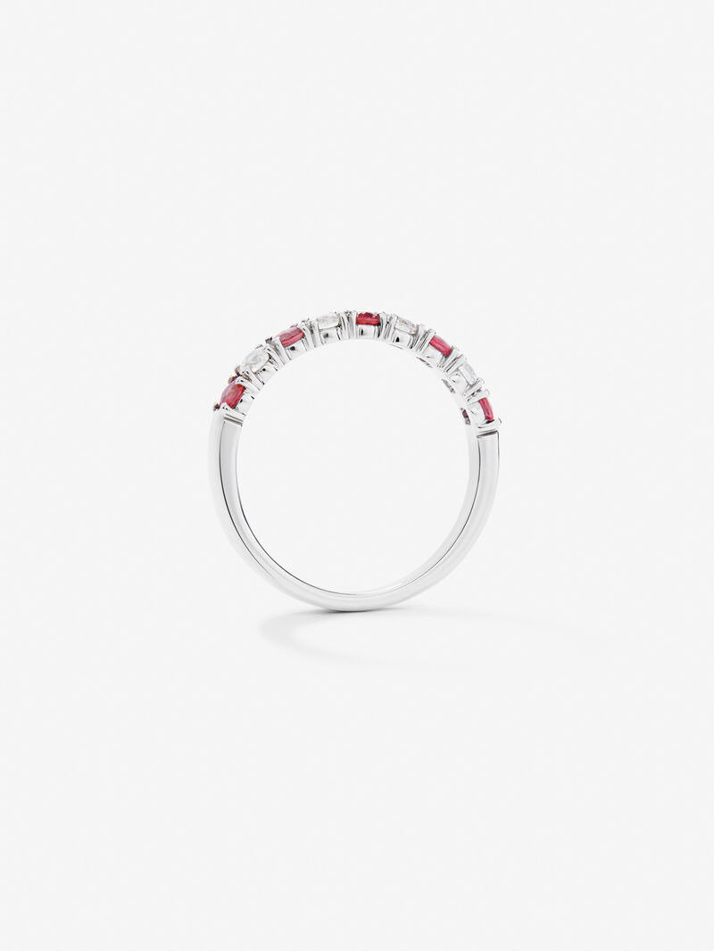 Half-eternity 18K gold ring with ruby and diamond image number 4