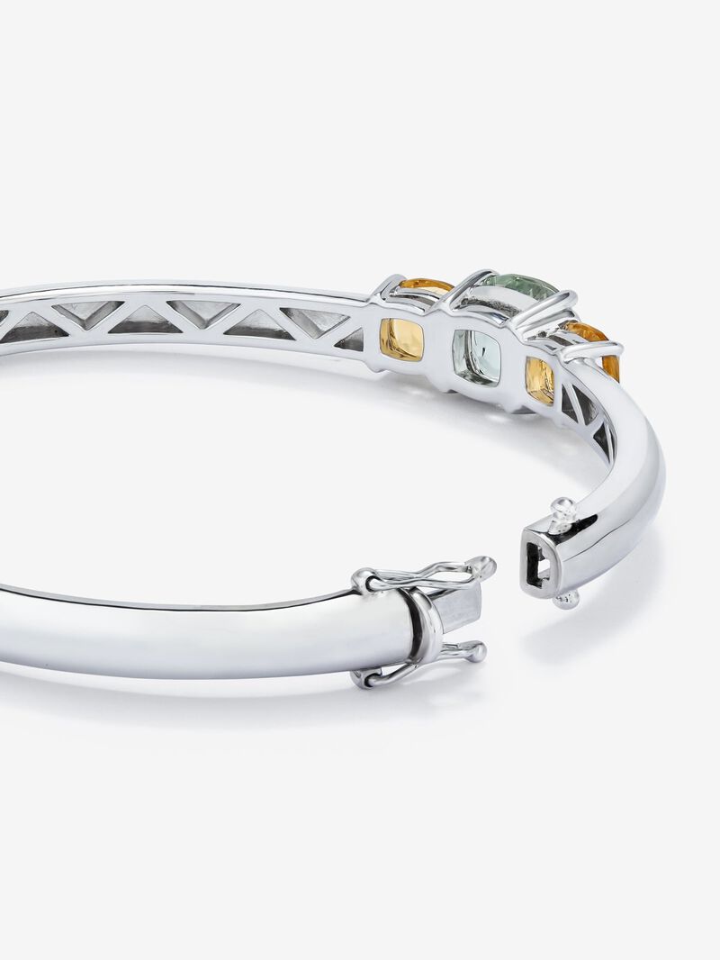 925 silver bracelet with green amethist in 2.47 cts and citrines in 1.62 CTS Cushion size Cushion image number 4
