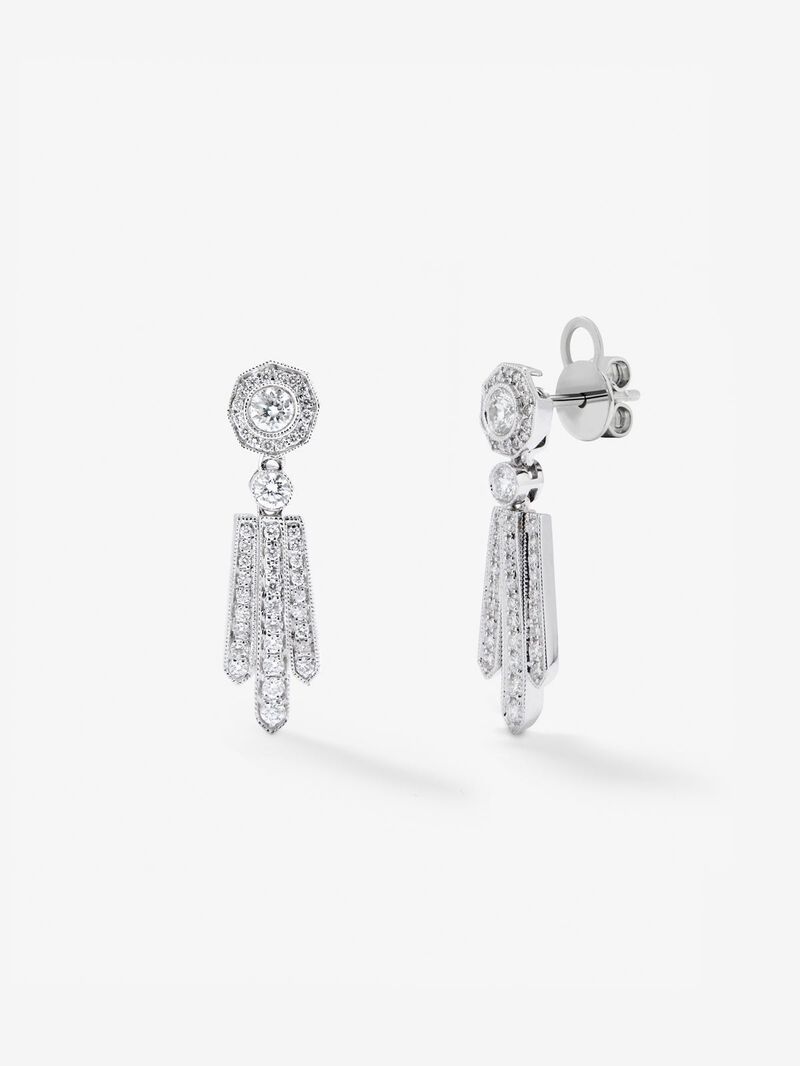 Detachable 18k white slopes with white diamonds in 0.2 cts bright size image number 0