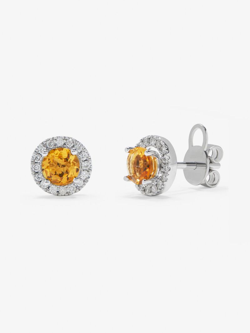 18K white gold earrings with 0.82 cts and diamond quartz 0.17 cts image number 0