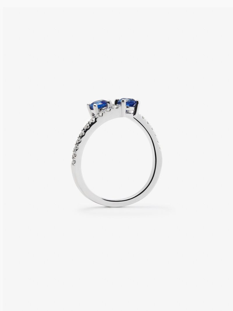 You and I of 18k White Gold with Zafiro and Diamond image number 4