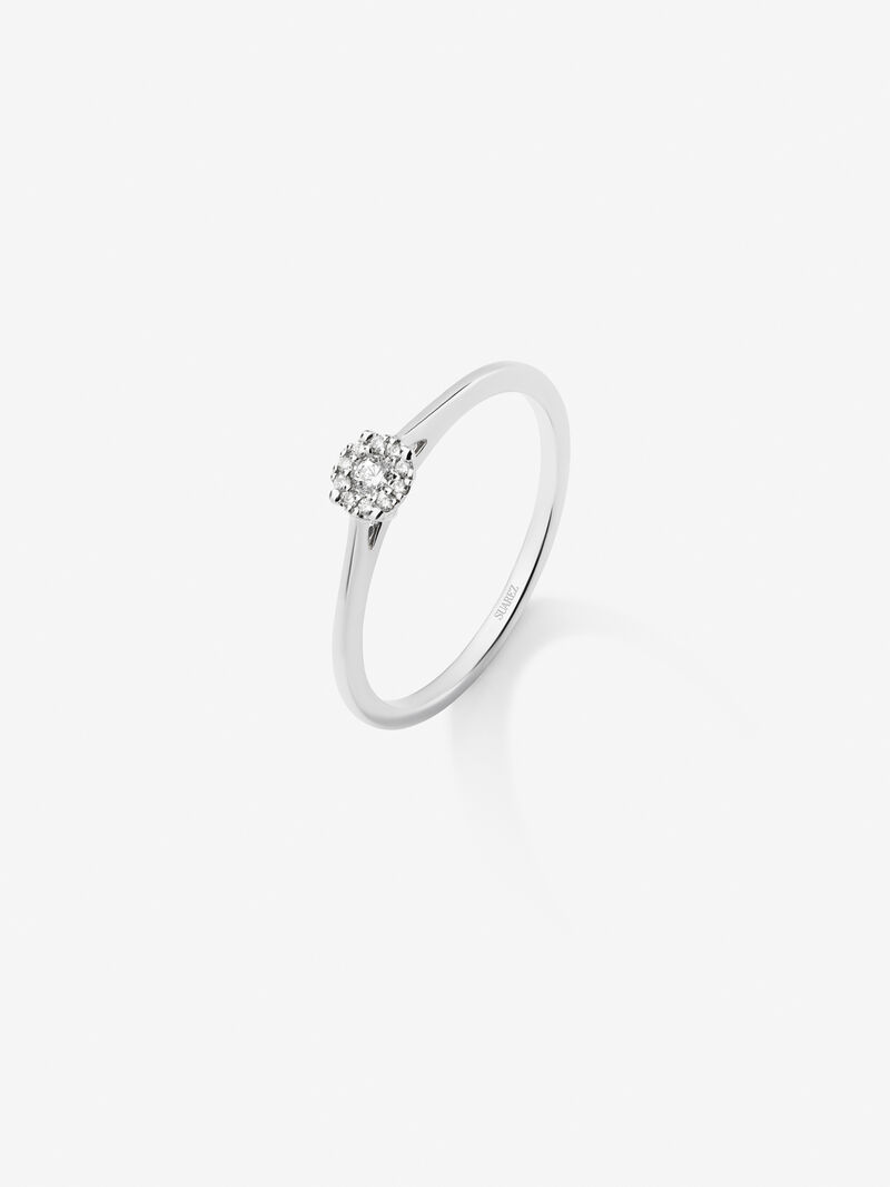 18K white gold ring with diamonds image number 0