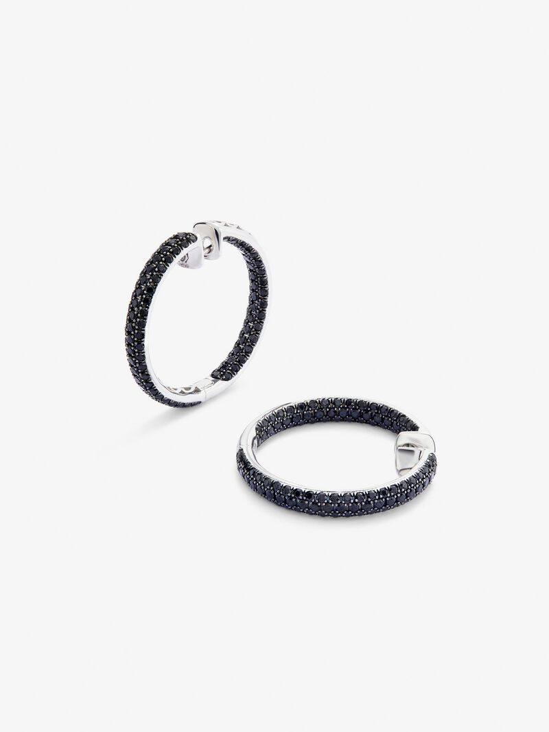 925 silver earrings with black spinels image number 2
