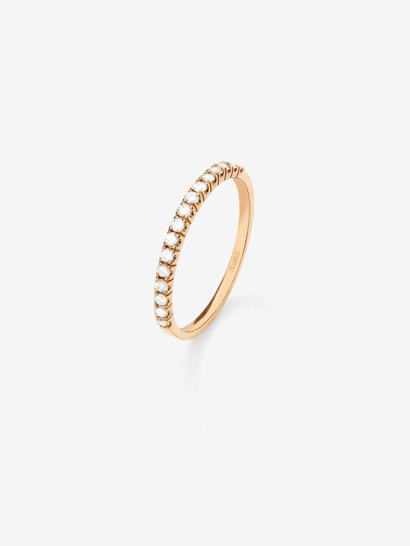 Half ring in 18K rose gold with 13 brilliant-cut diamonds with a total of 0.39 cts image number 0