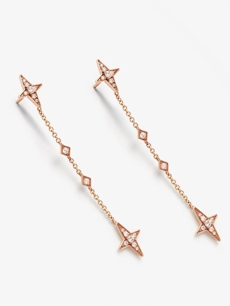 18K rose gold earrings with 32 brilliant-cut diamonds with a total of 0.28 cts image number 3