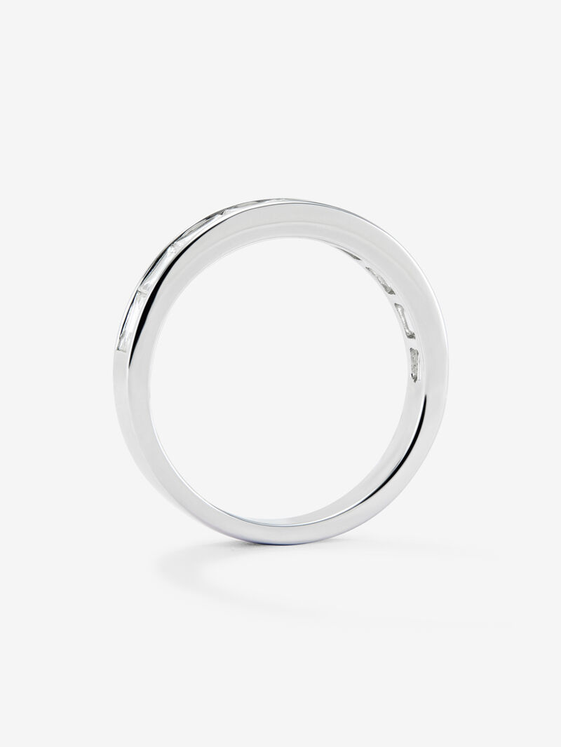 Half wedding band in 18K white gold with pavé baguette-cut diamonds with a total of 0.89 cts image number 4