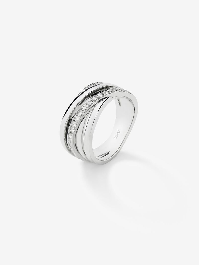 18K white gold multi-arm ring with 30 brilliant-cut diamonds with a total of 0.45 cts image number 0