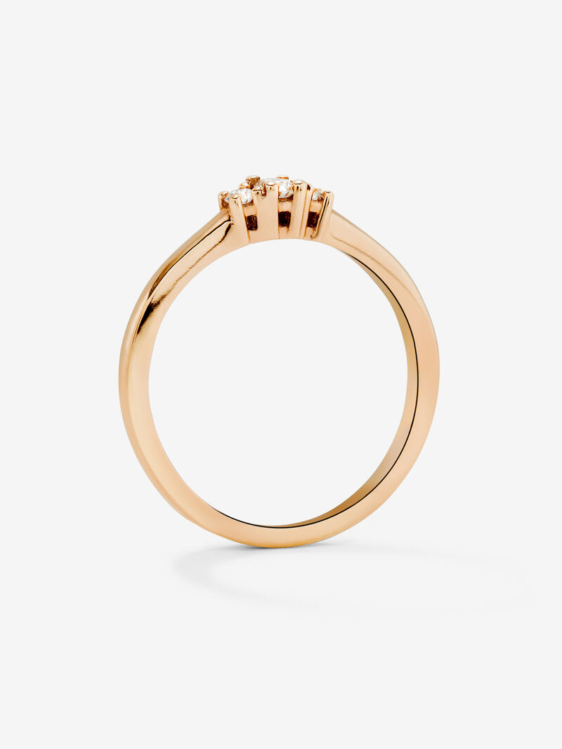 18K rose gold ring with 3 brilliant-cut diamonds with a total of 0.11 cts image number 4