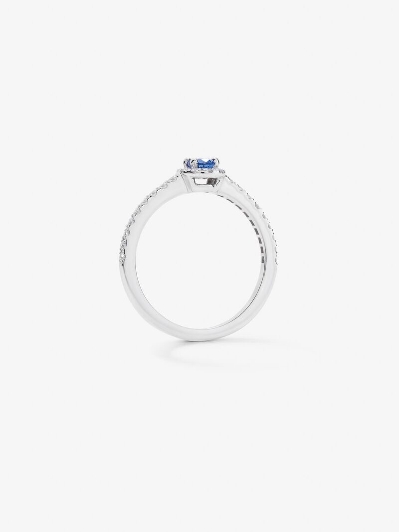 18K White Gold Ring with 0.25 cts oval sapphir image number 4